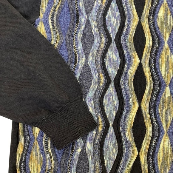 Cotton Traders Coogi Style 3D Textured Crewneck Sweater Blue 100% Cotton Sz XXL - Picture 8 of 16